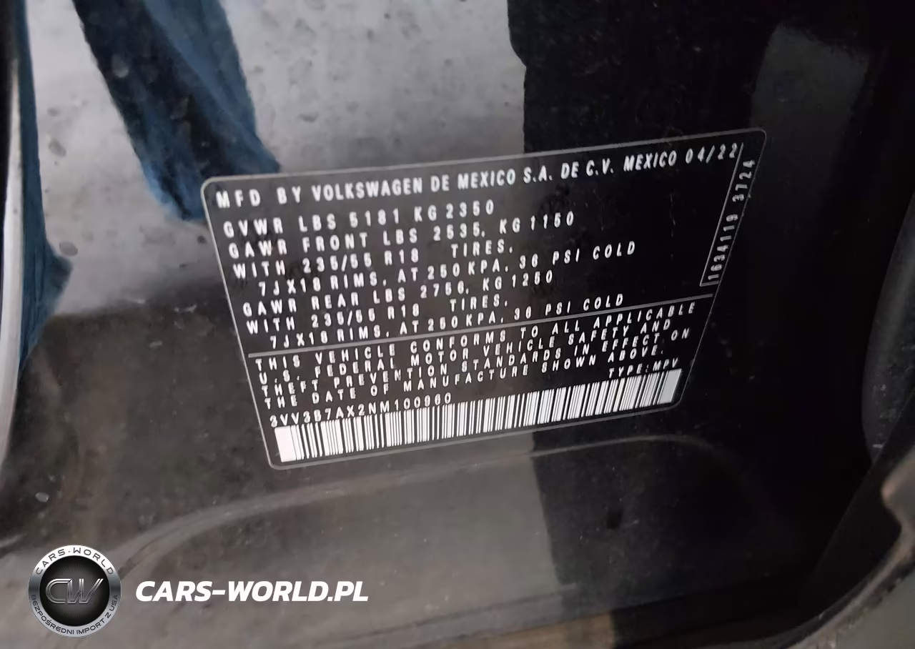 2022 Volkswagen Tiguan 2.0T Se VIN:3VV3B7AX2NM100960 - 9