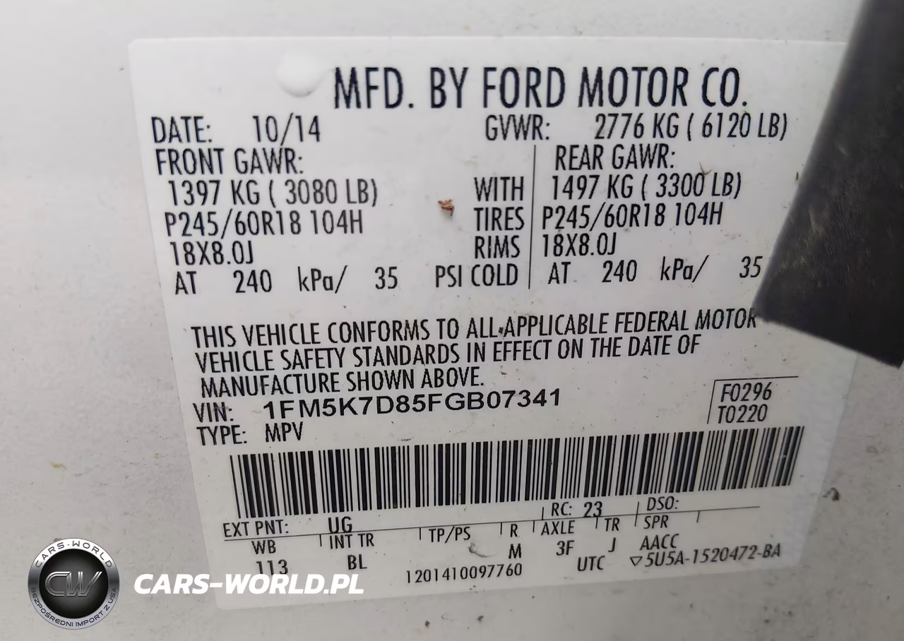 2015 Ford Explorer Xlt VIN:1FM5K7D85FGB07341 - 9