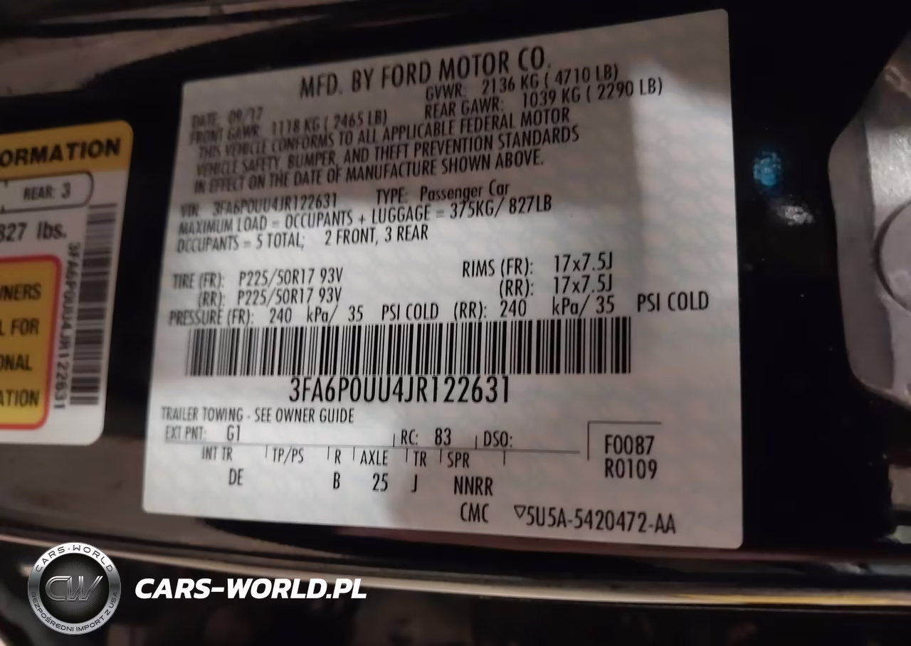 2018 Ford Fusion Hybrid S VIN:3FA6P0UU4JR122631 - 9