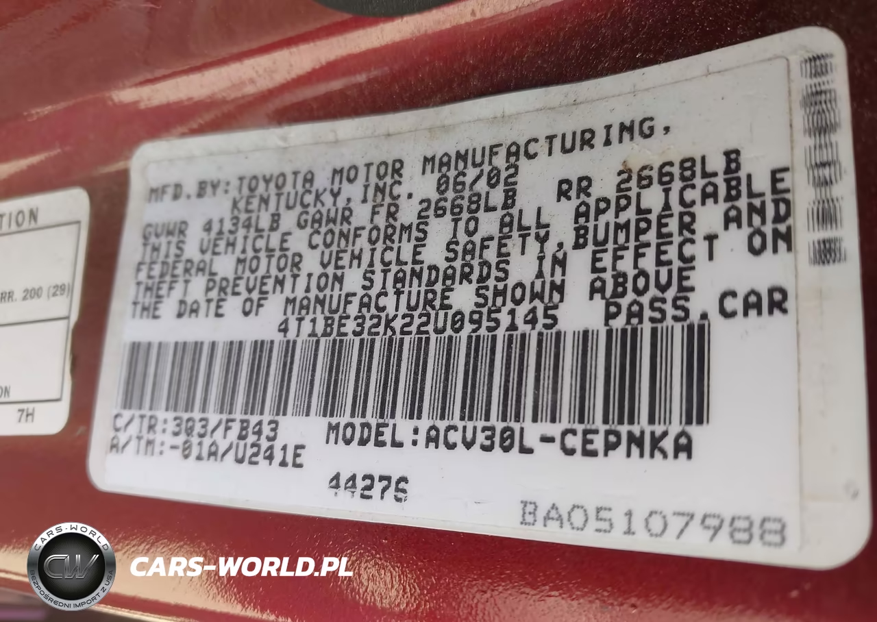 2002 Toyota Camry Le-Se-Xle VIN:4T1BE32K22U095145 - 9