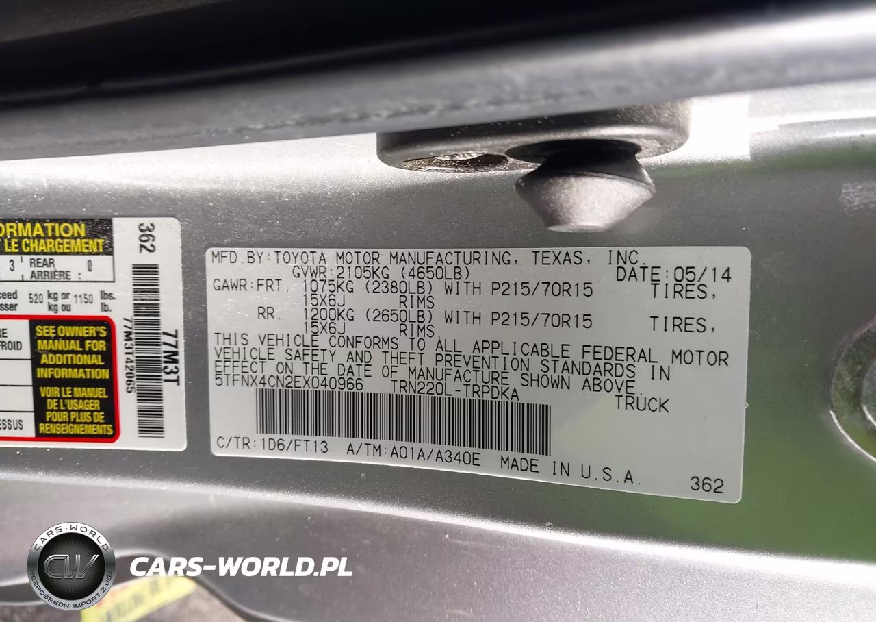 2014 Toyota Tacoma VIN:5TFNX4CN2EX040966 - 9
