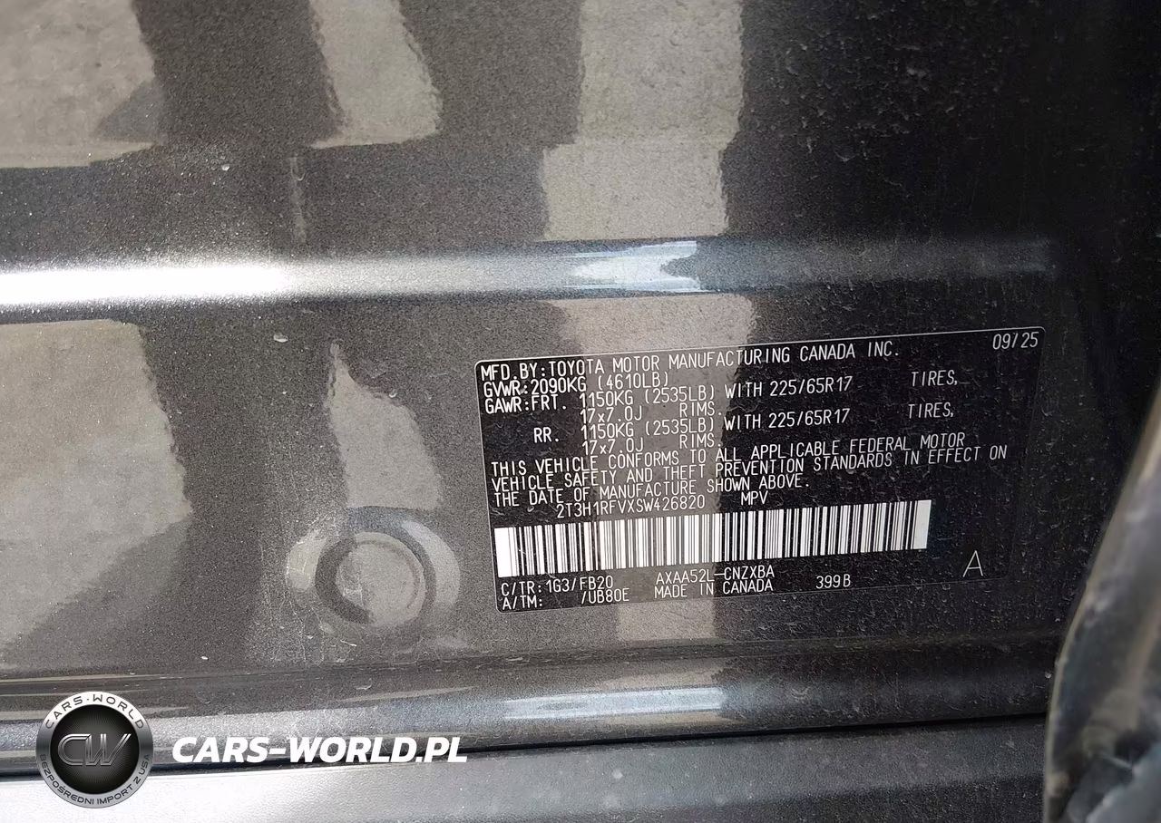 2025 Toyota Rav4 Le VIN:2T3H1RFVXSW426820 - 9