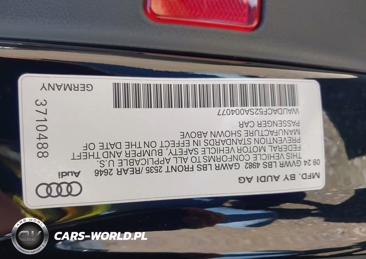 2025 Audi A5 Sportback Premium 45 Tfsi S Line Quattro S Tronic VIN:WAUDACF52SA004077 - 9
