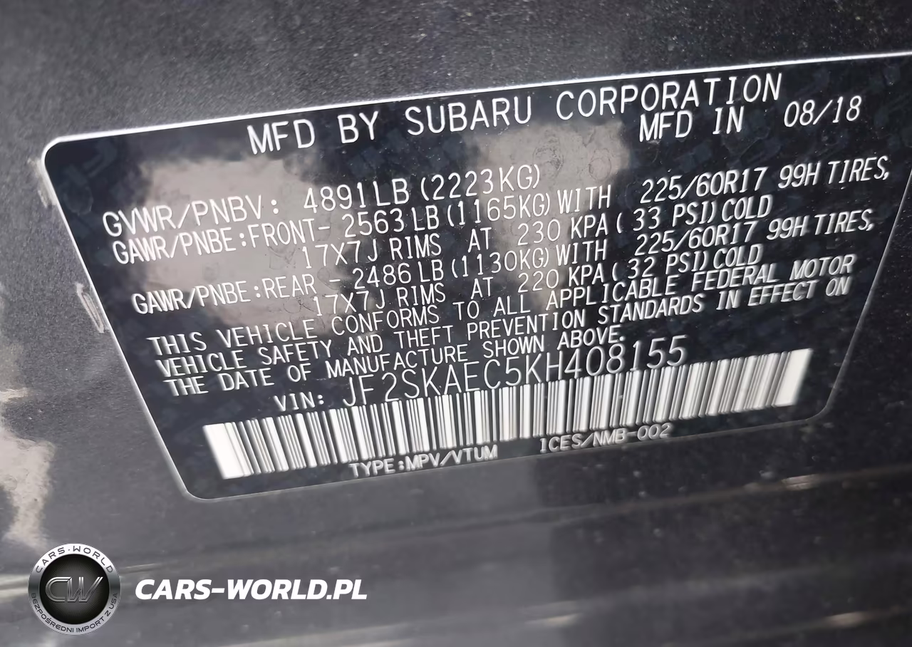 2019 Subaru Forester Premium VIN:JF2SKAEC5KH408155 - 9