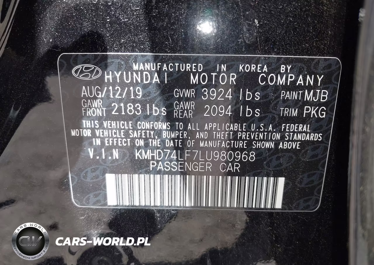 2020 Hyundai Elantra Se VIN:KMHD74LF7LU980968 - 9