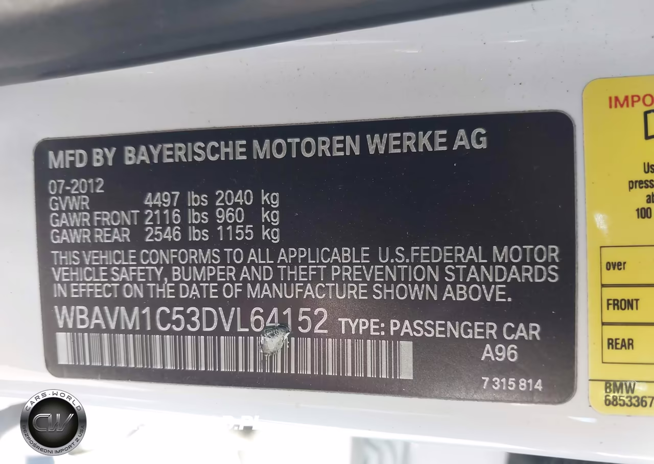 2013 BMW X1 Sdrive28I VIN:WBAVM1C53DVL64152 - 9