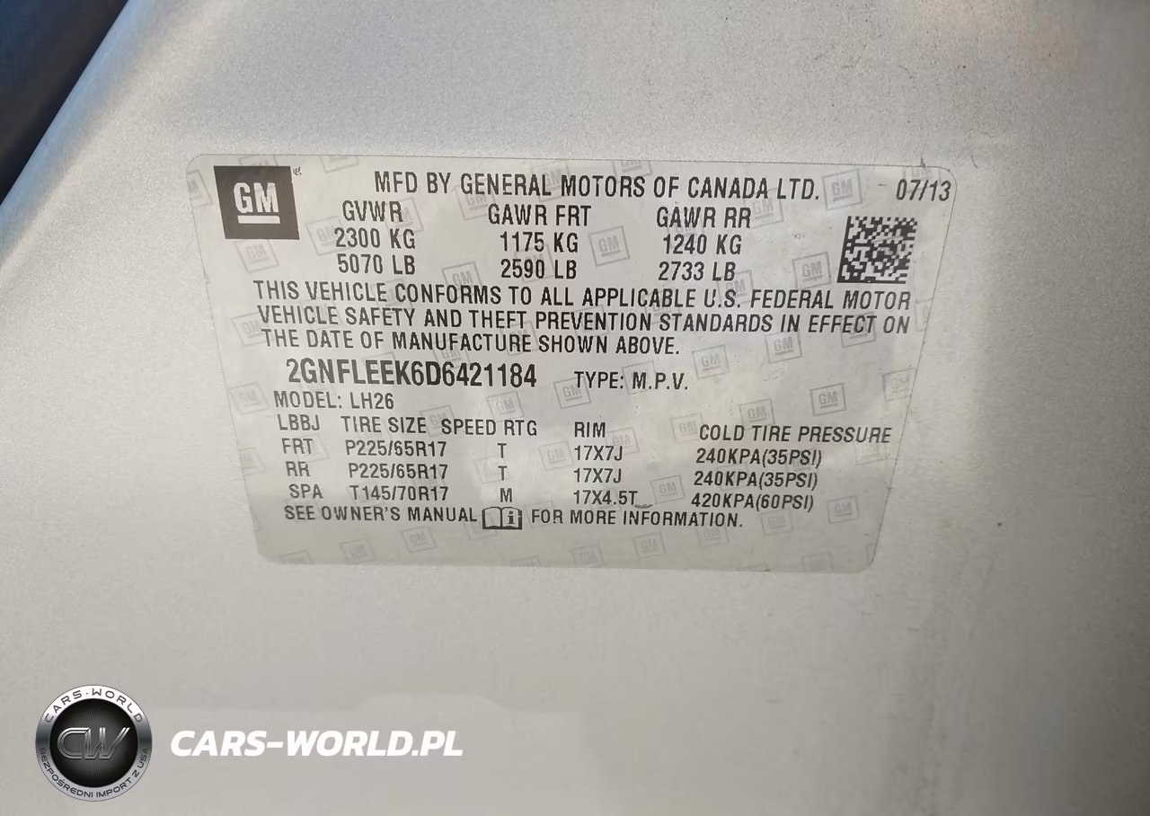 2013 Chevrolet Equinox 1Lt VIN:2GNFLEEK6D6421184 - 9