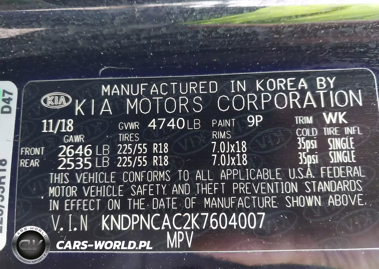 2019 Kia Sportage Ex VIN:KNDPNCAC2K7604007 - 9