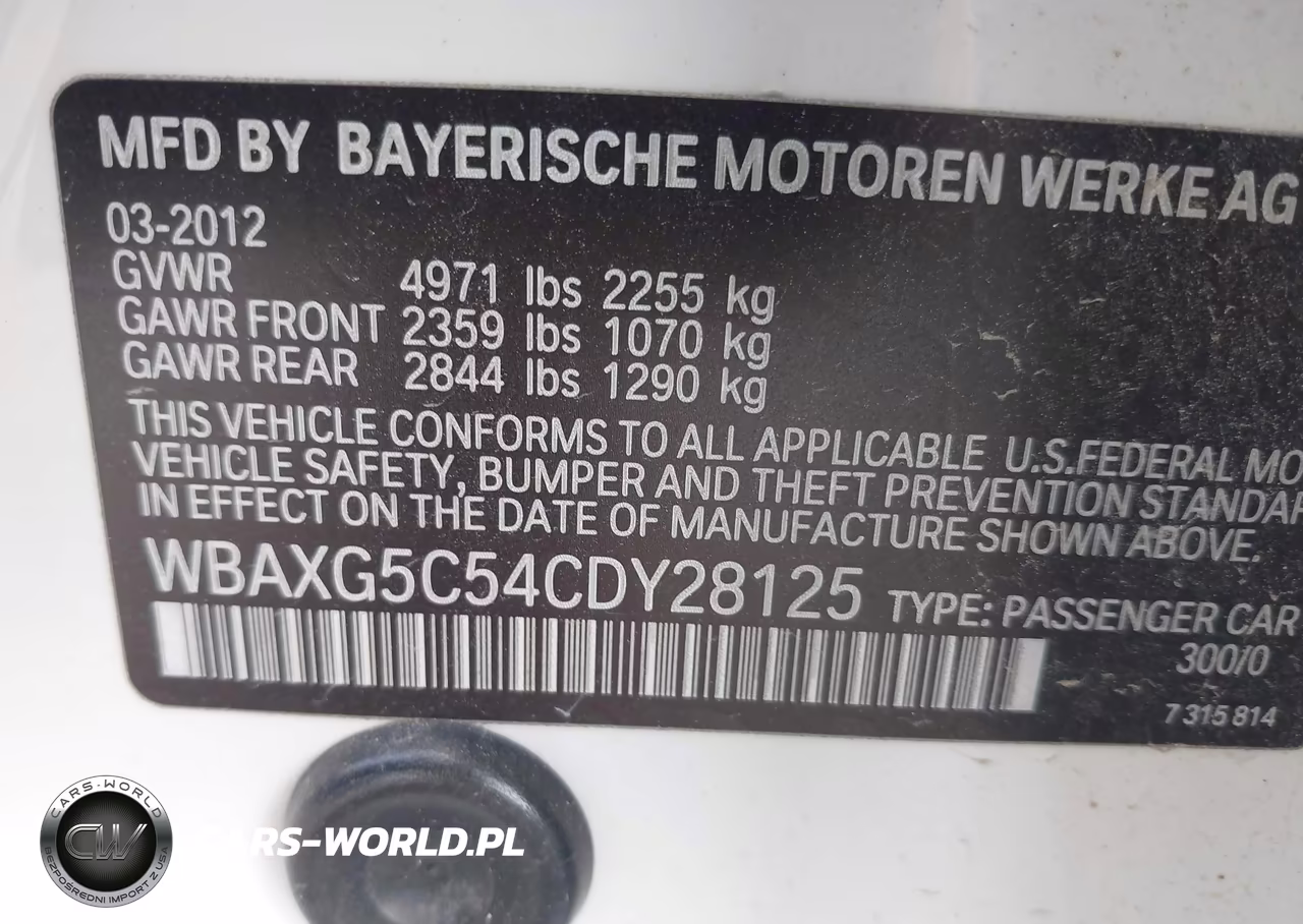 2012 BMW 528I VIN:WBAXG5C54CDY28125 - 9