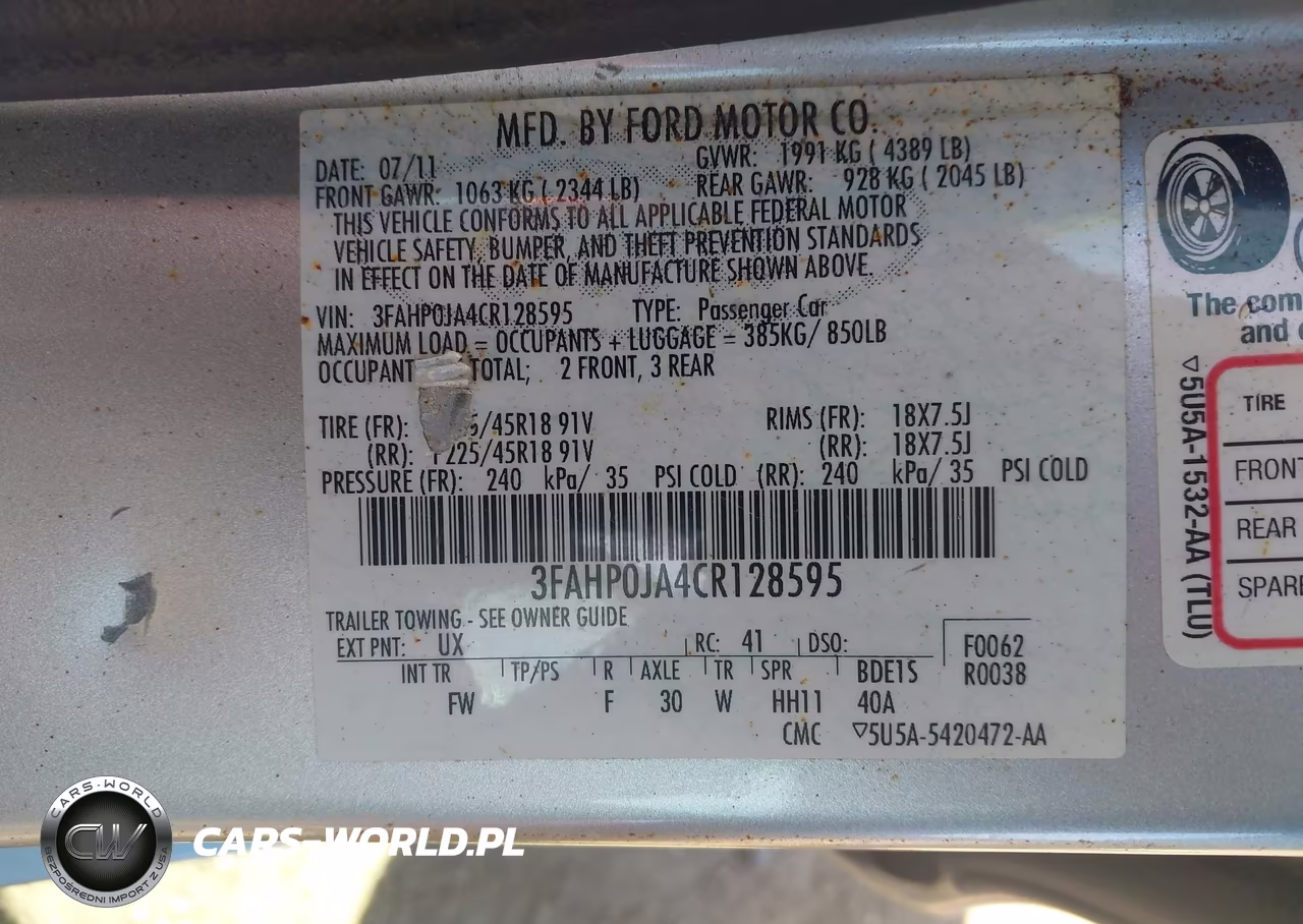 2012 Ford Fusion Sel VIN:3FAHP0JA4CR128595 - 9