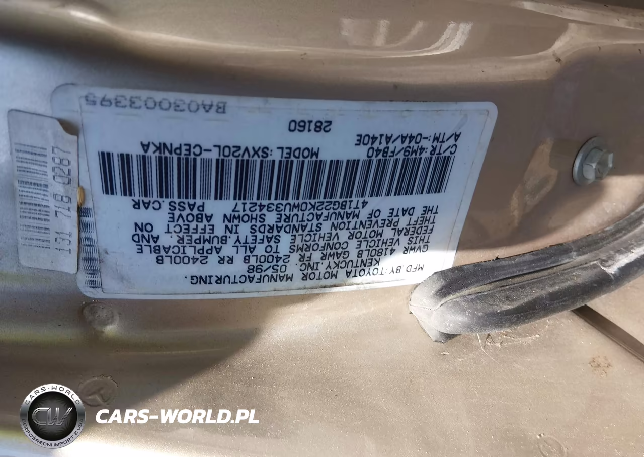 1998 Toyota Camry Le VIN:4T1BG22K0WU334217 - 9