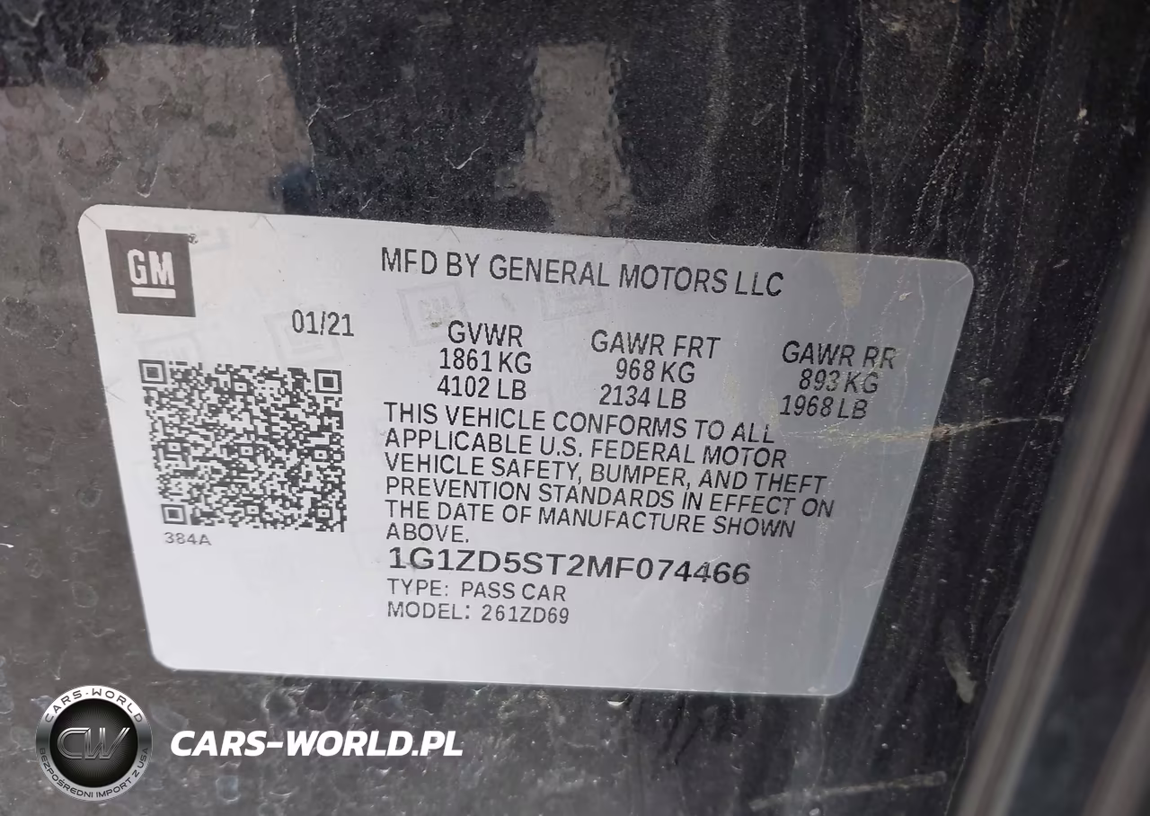2021 Chevrolet Malibu Fwd Lt VIN:1G1ZD5ST2MF074466 - 9