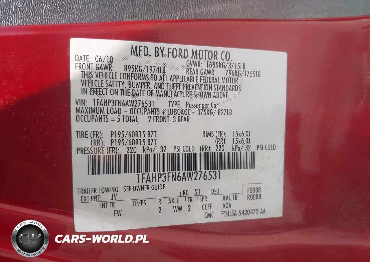 2010 Ford Focus Se VIN:1FAHP3FN6AW276531 - 9