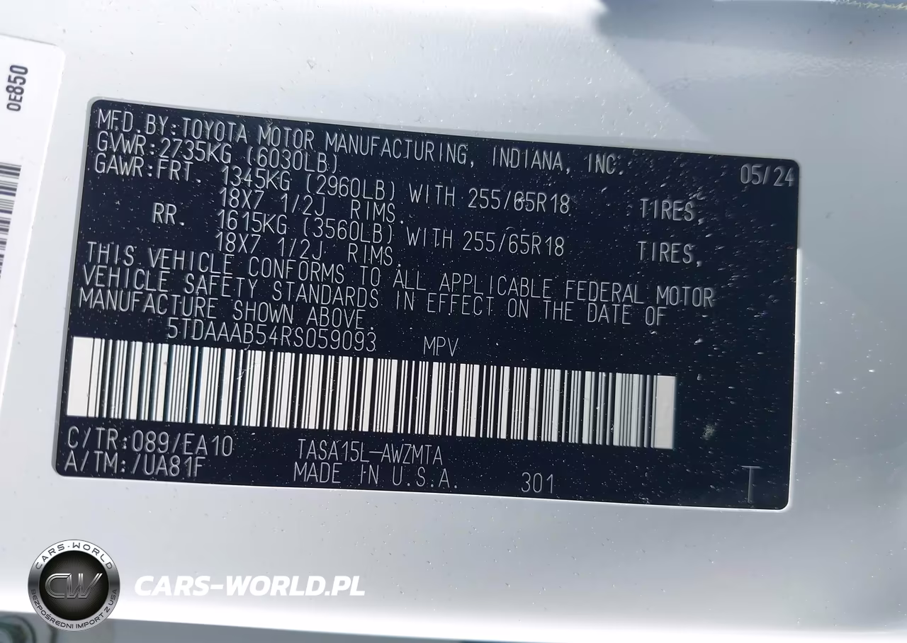 2024 Toyota Grand Highlander Xle VIN:5TDAAAB54RS059093 - 9