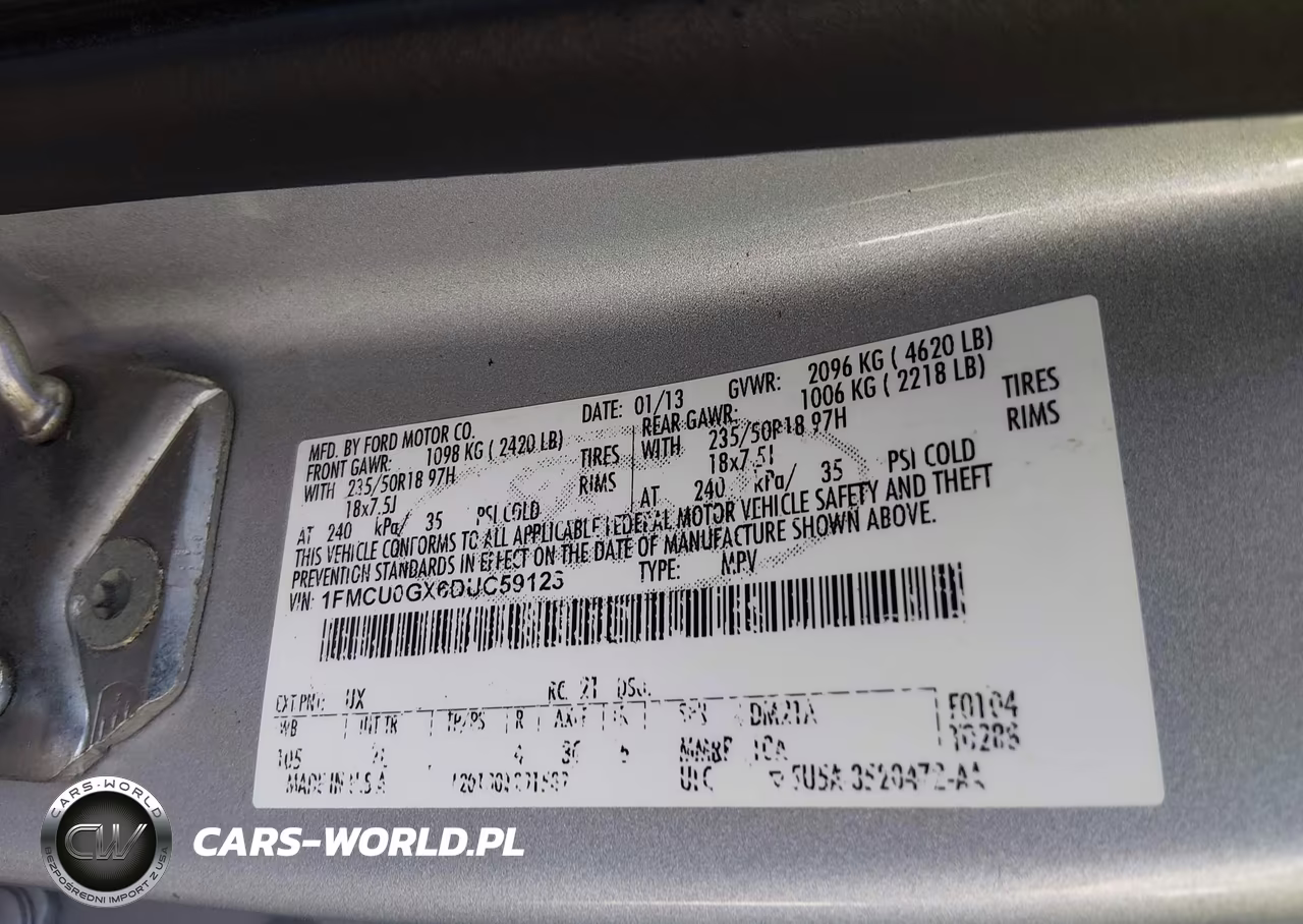 2013 Ford Escape Se VIN:1FMCU0GX6DUC59123 - 9