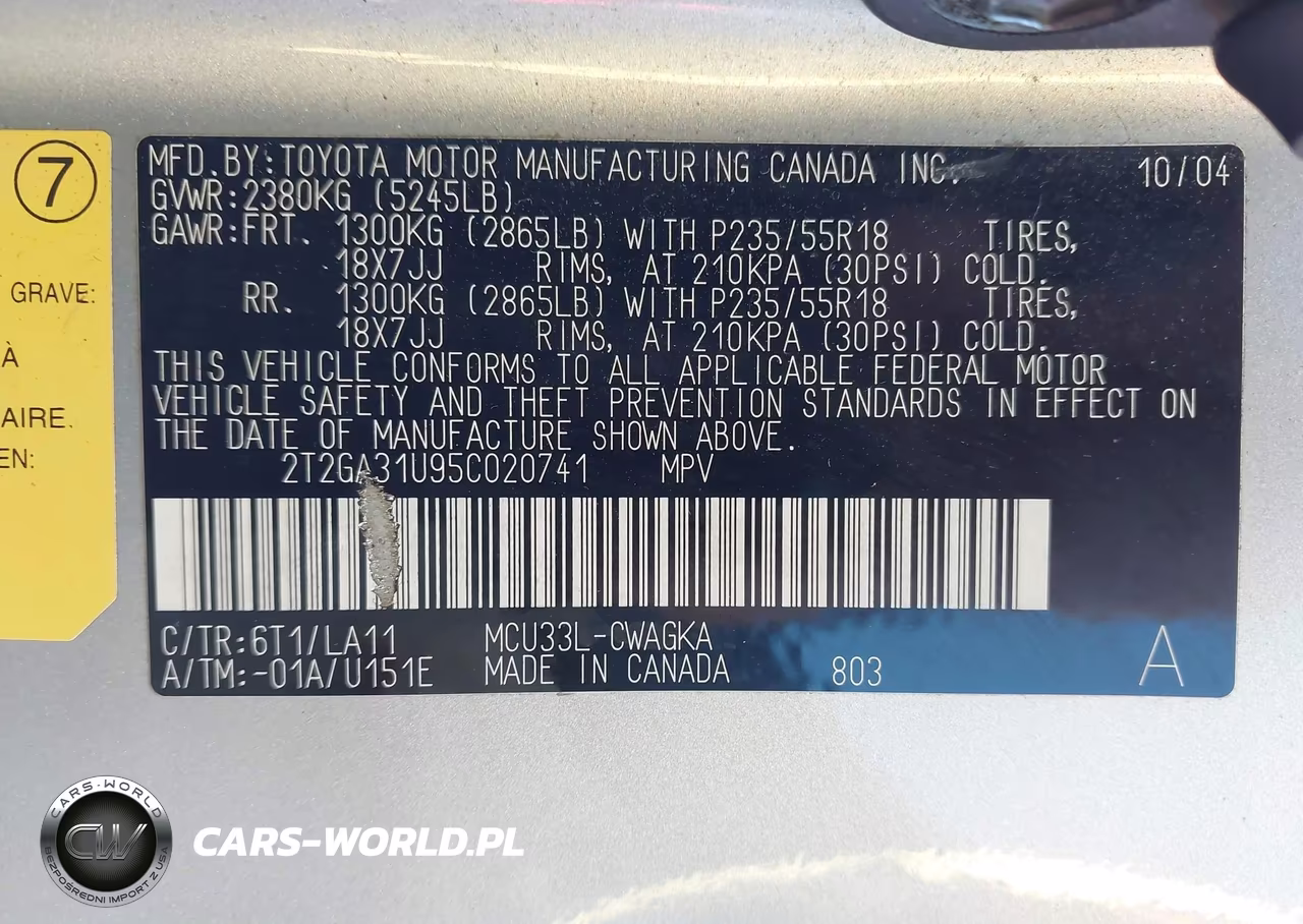 2005 Lexus Rx 330 VIN:2T2GA31U95C020741 - 9