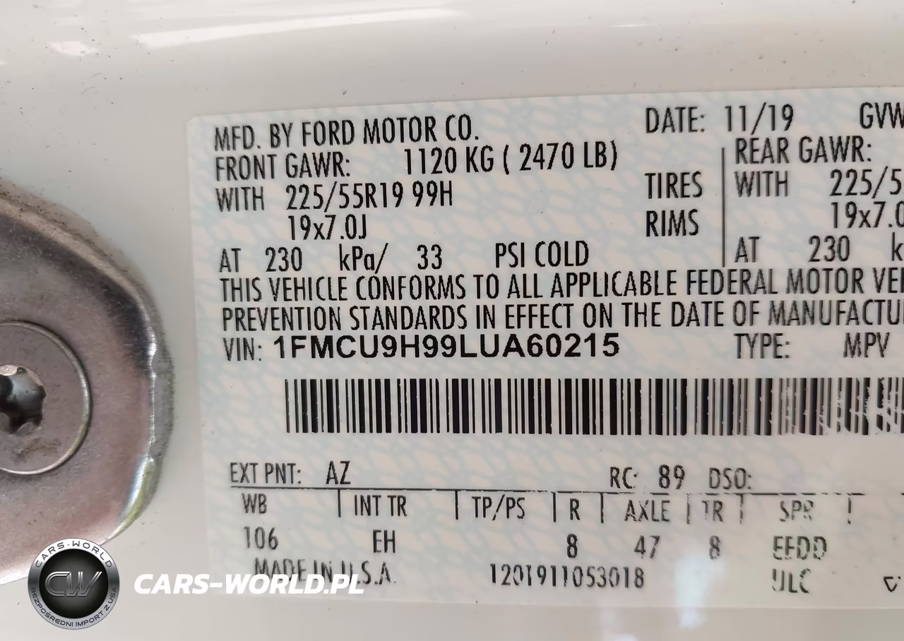 2020 Ford Escape Sel VIN:1FMCU9H99LUA60215 - 9