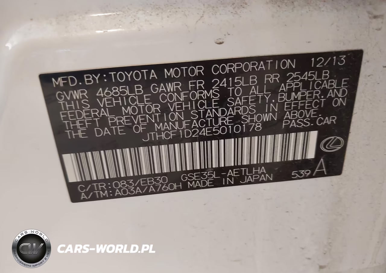 2014 Lexus Is 250 VIN:JTHCF1D24E5010178 - 9