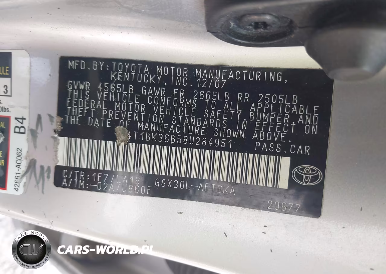 2008 Toyota Avalon Xls VIN:4T1BK36B58U284951 - 9