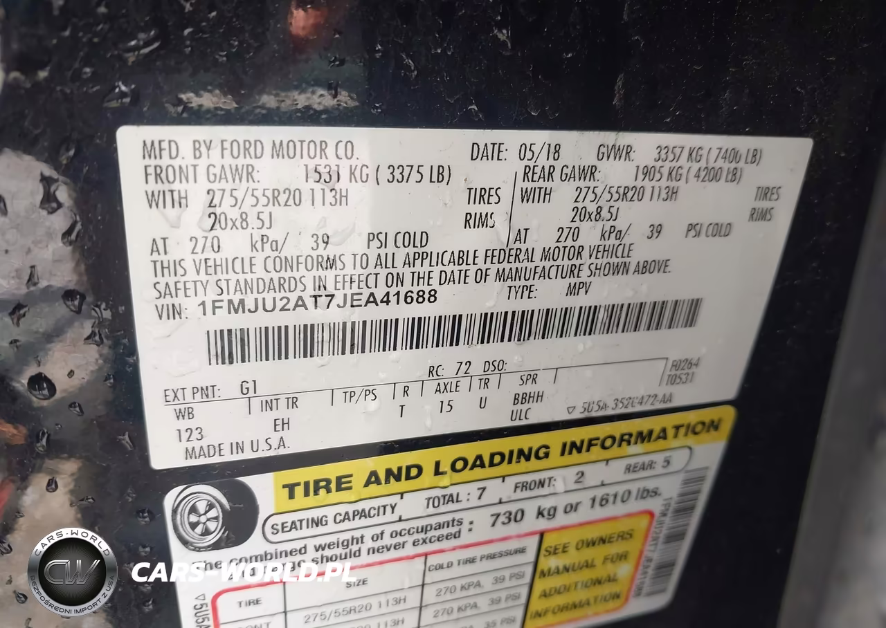 2018 Ford Expedition Limited VIN:1FMJU2AT7JEA41688 - 9