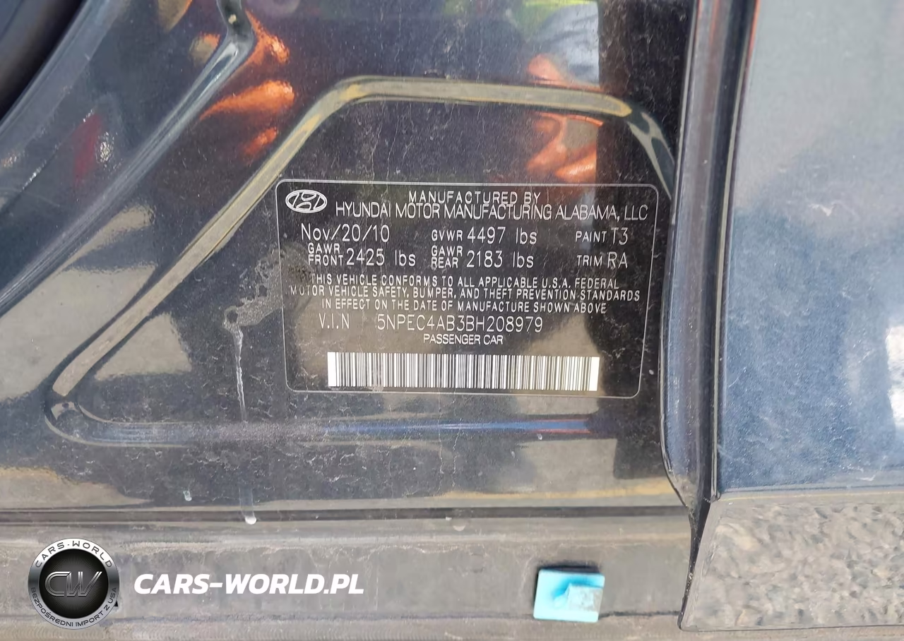 2011 Hyundai Sonata Se 2.0T VIN:5NPEC4AB3BH208979 - 9