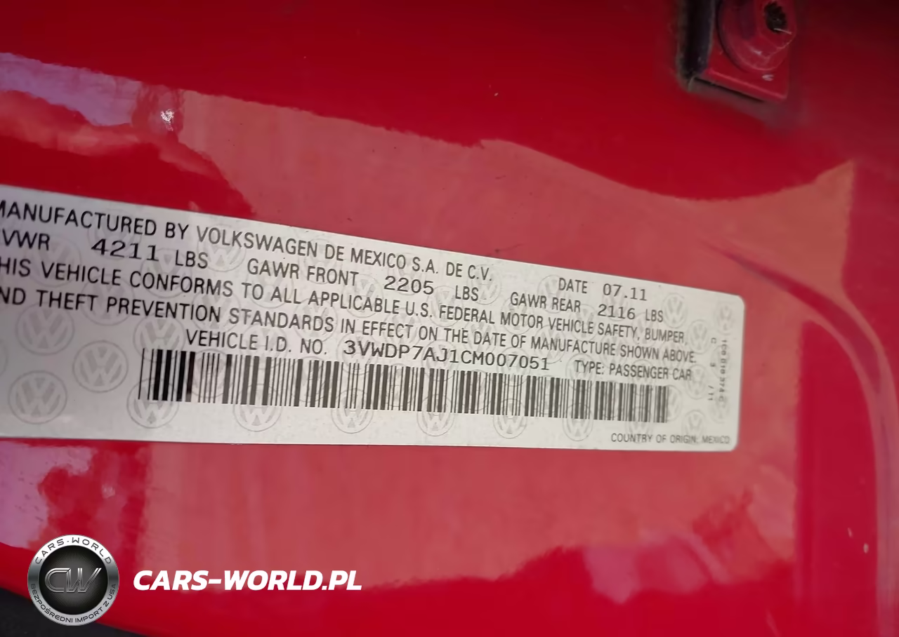 2012 Volkswagen Jetta 2.5L Se VIN:3VWDP7AJ1CM007051 - 9