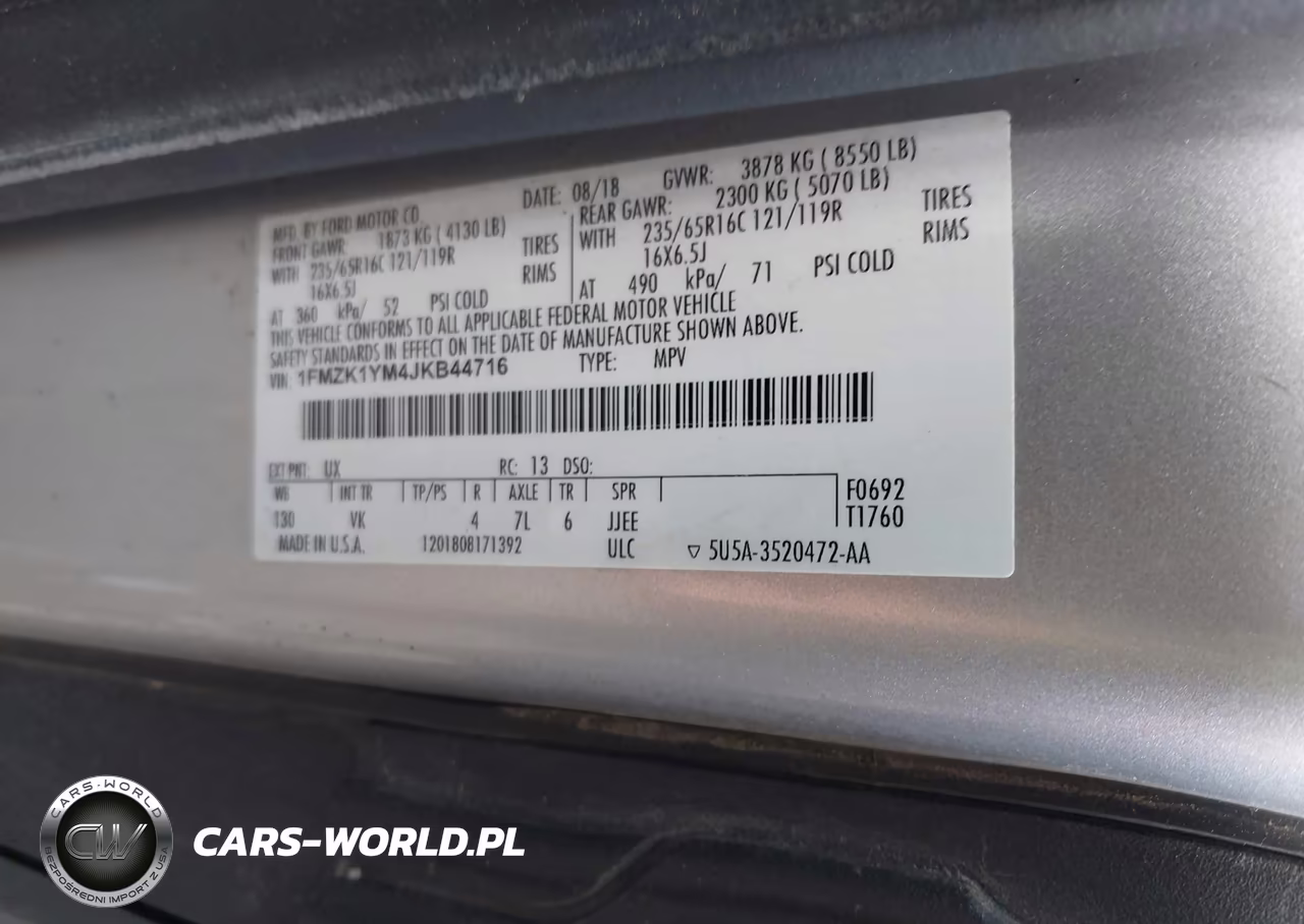 2018 Ford Transit-150 Xl VIN:1FMZK1YM4JKB44716 - 9