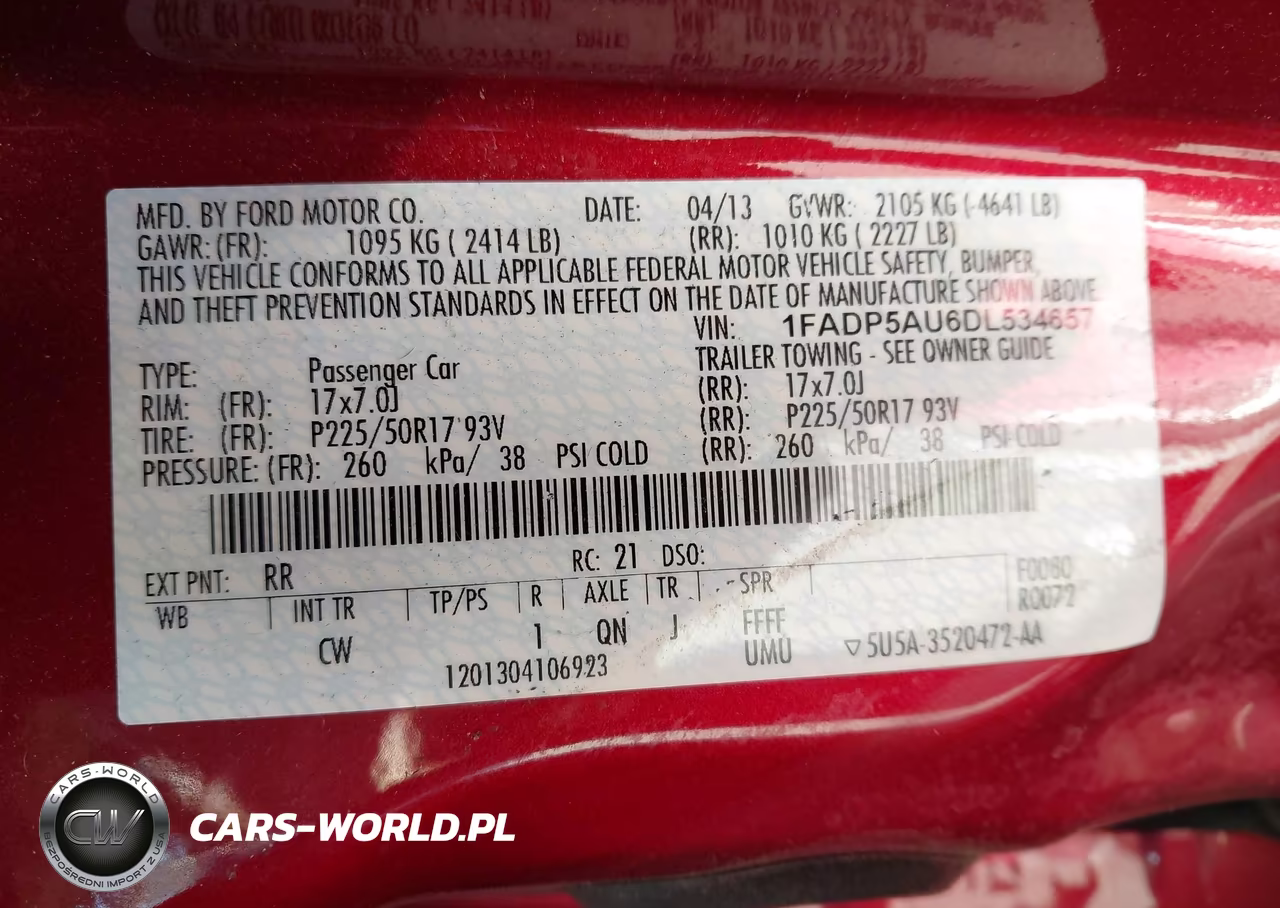 2013 Ford C-Max Hybrid Se VIN:1FADP5AU6DL534657 - 9