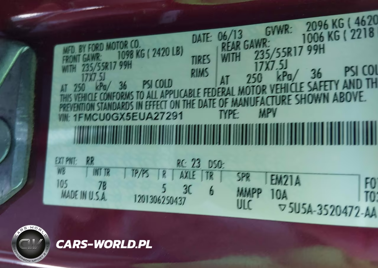 2014 Ford Escape Se VIN:1FMCU0GX5EUA27291 - 9