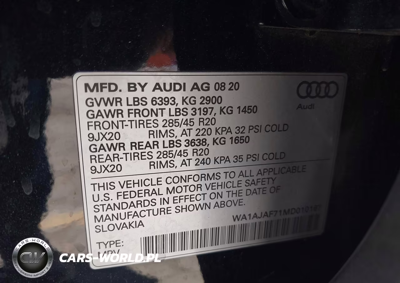 2021 Audi Q7 Premium 45 Tfsi Quattro Tiptronic VIN:WA1AJAF71MD010167 - 9