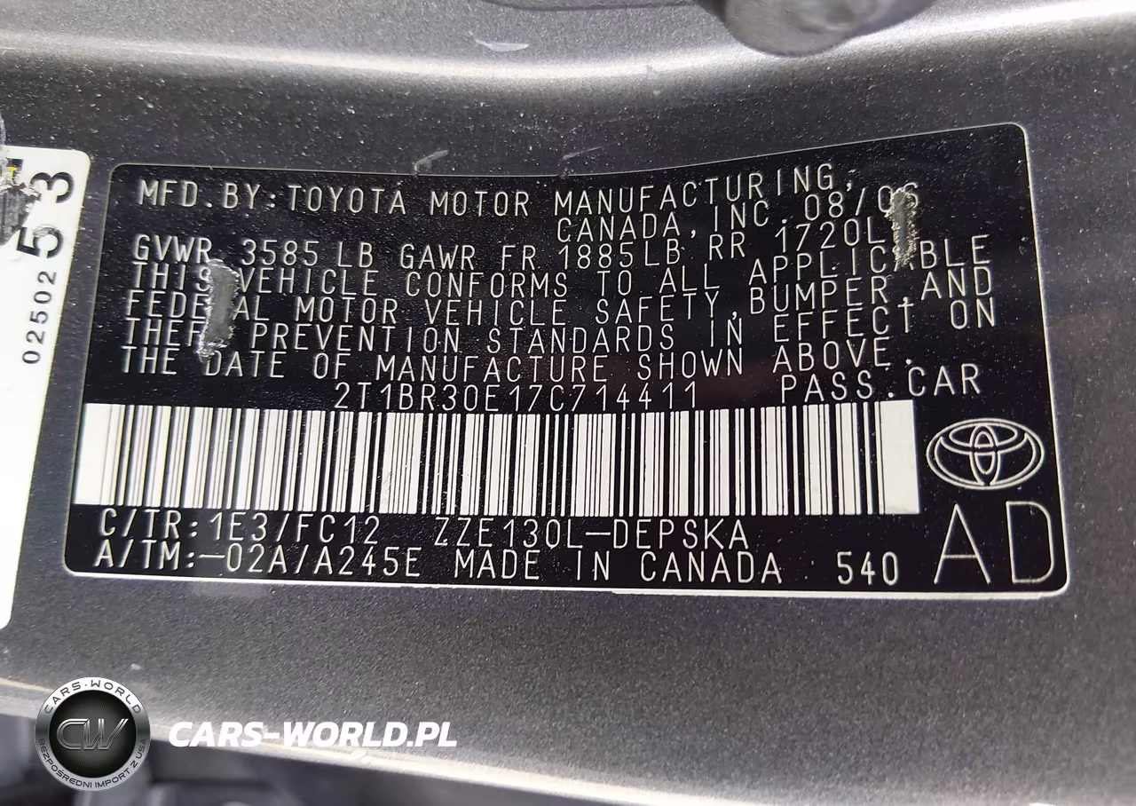 2007 Toyota Corolla S VIN:2T1BR30E17C714411 - 9