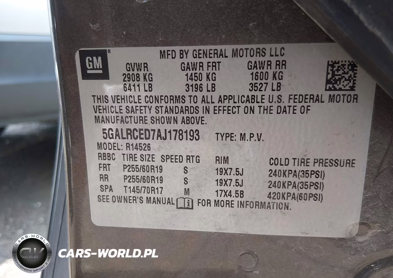 2010 Buick Enclave 2Xl VIN:5GALRCED7AJ178193 - 9