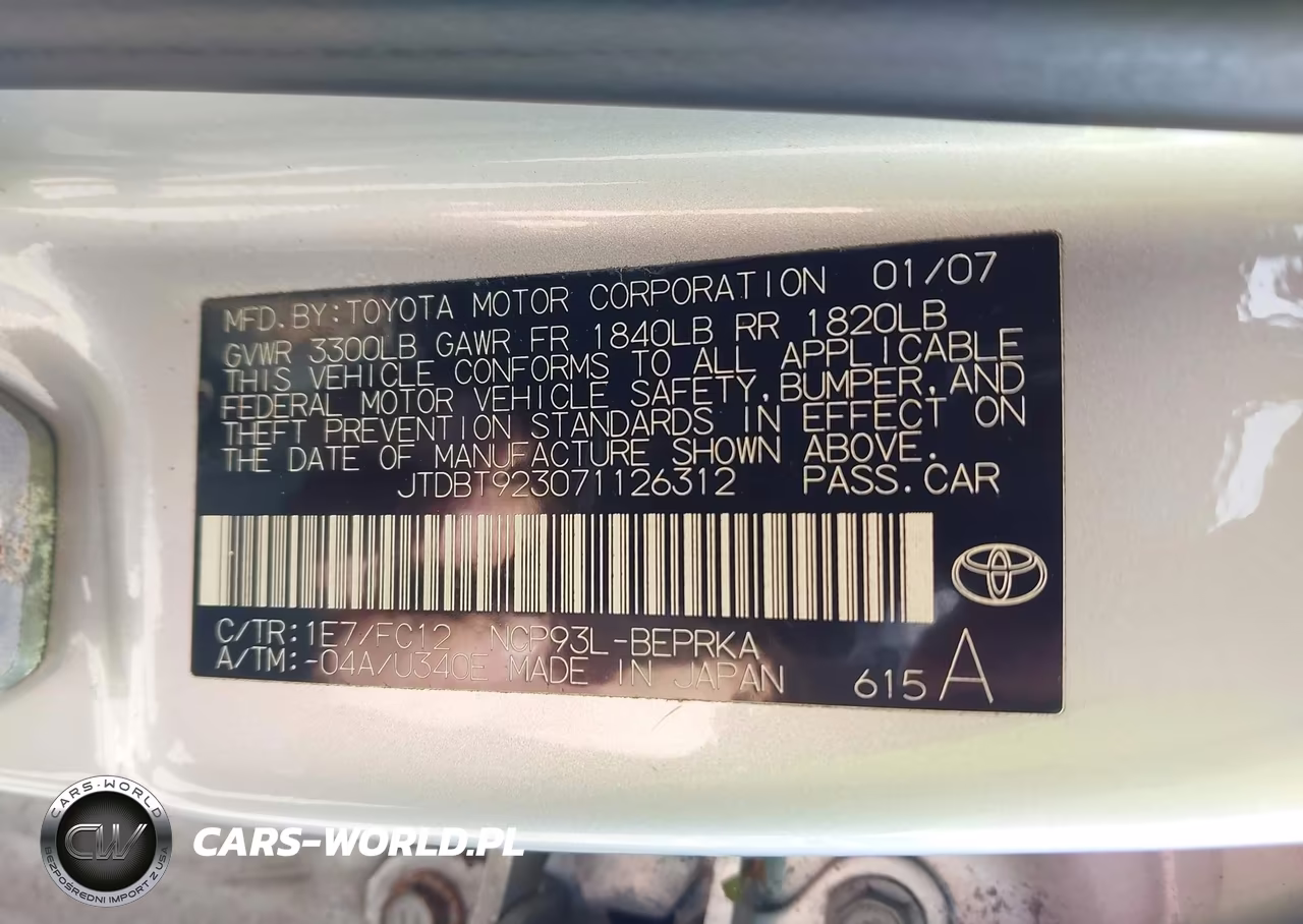 2007 Toyota Yaris VIN:JTDBT923071126312 - 9