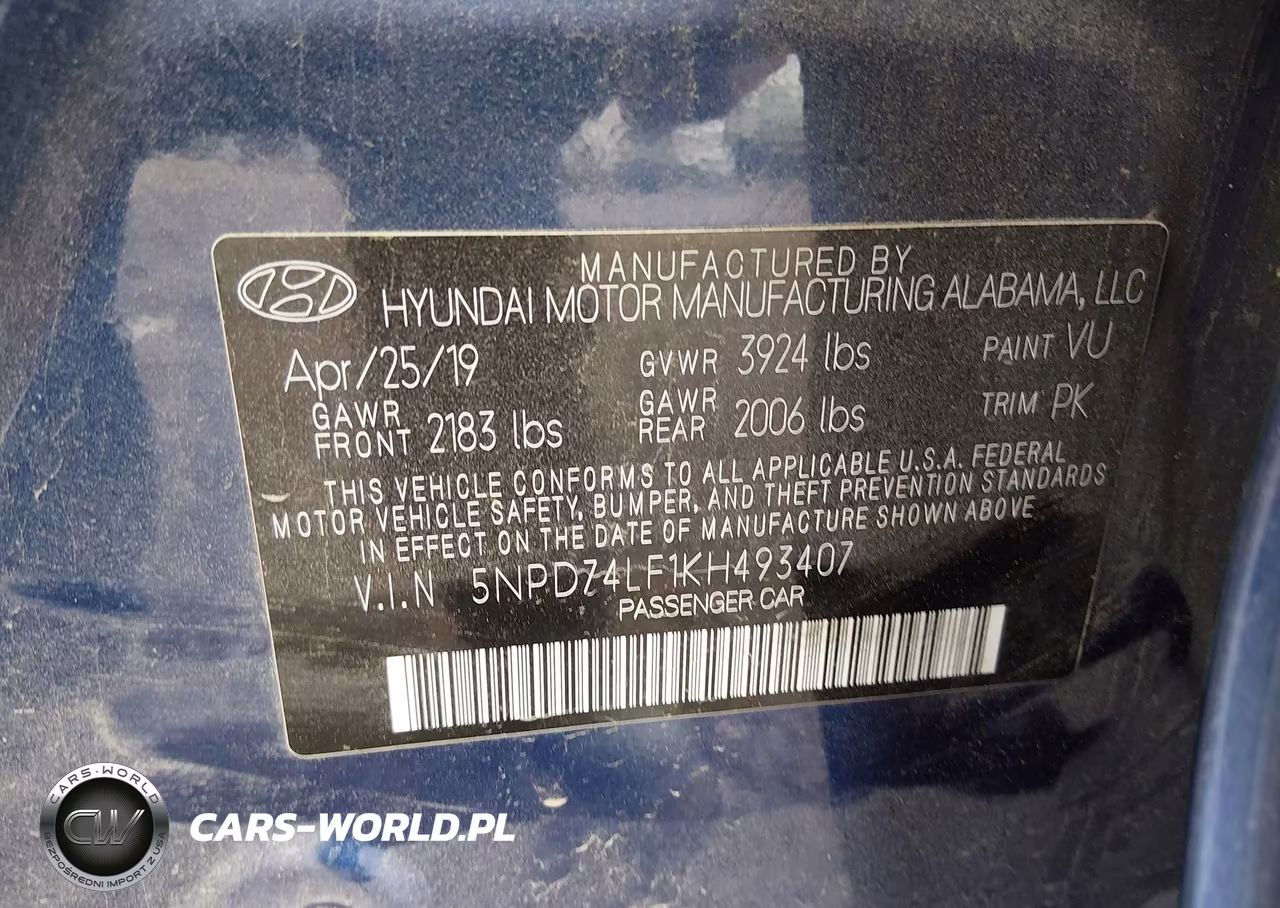 2019 Hyundai Elantra Se VIN:5NPD74LF1KH493407 - 9