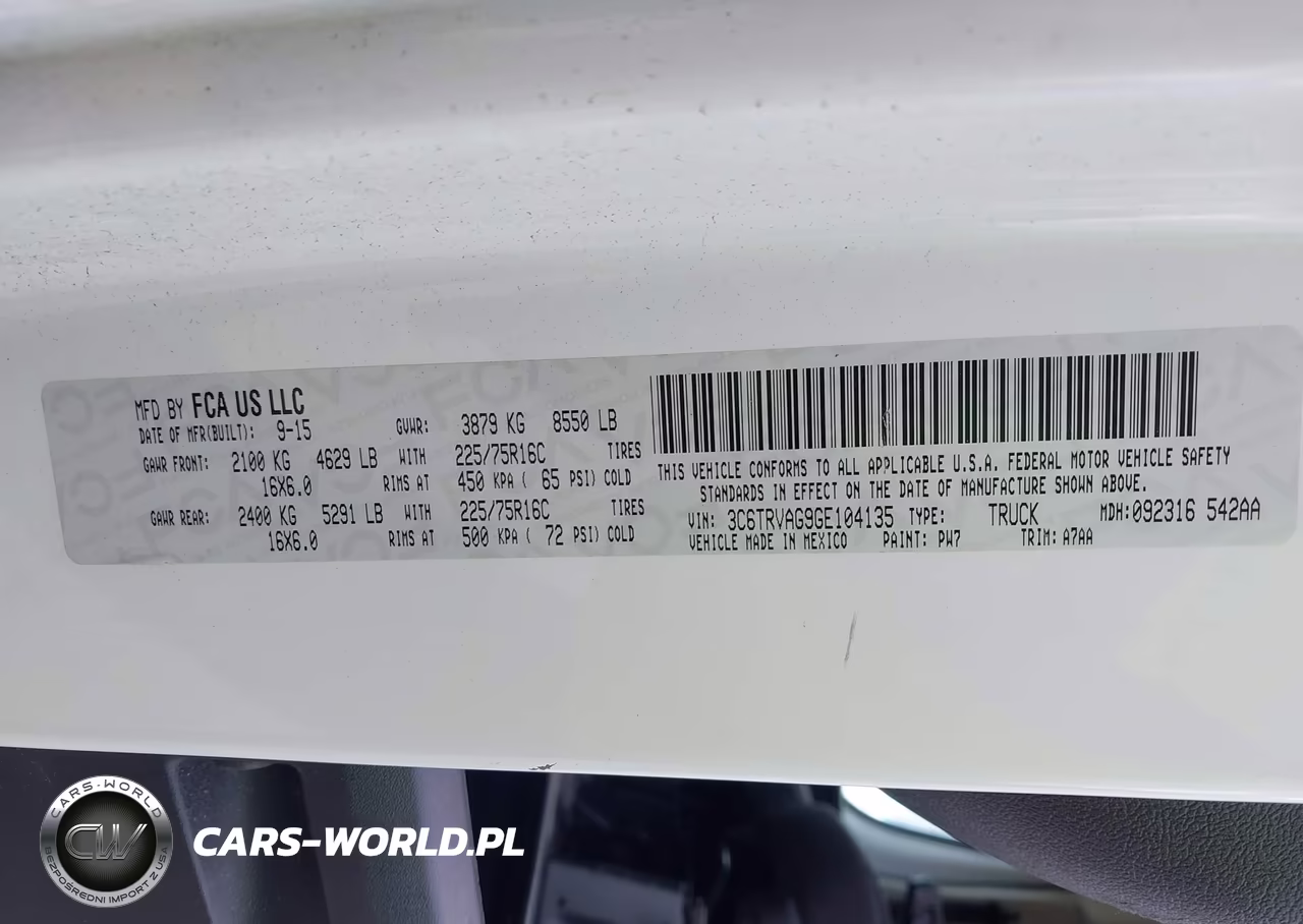 2016 Ram Promaster 1500 Low Roof VIN:3C6TRVAG9GE104135 - 9