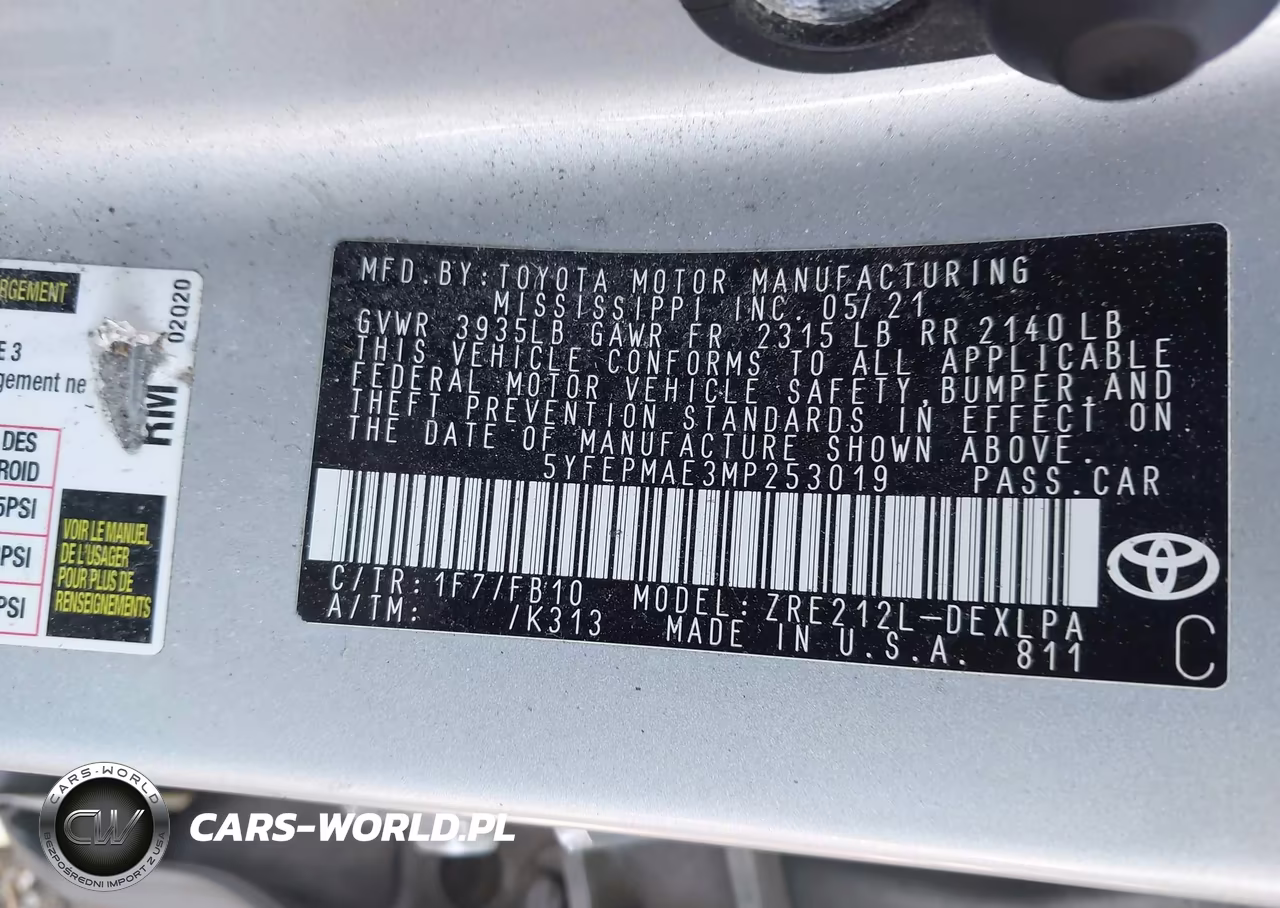 2021 Toyota Corolla Le VIN:5YFEPMAE3MP253019 - 9