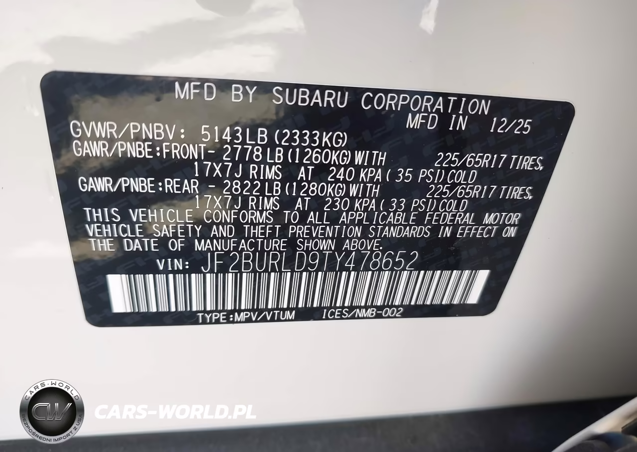 2026 Subaru Outback Wilderness VIN:JF2BURLD9TY478652 - 9