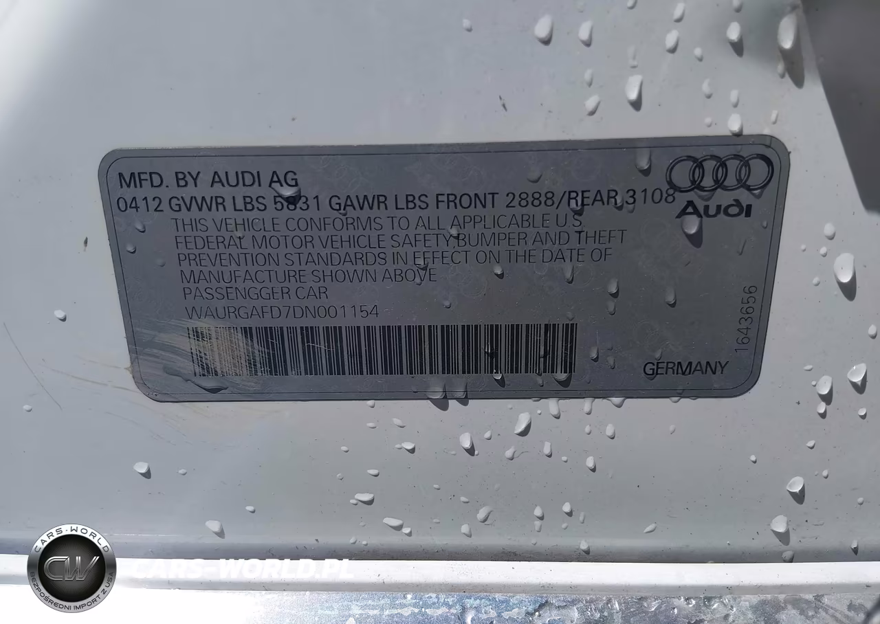 2013 Audi A8 L 3.0T VIN:WAURGAFD7DN001154 - 9