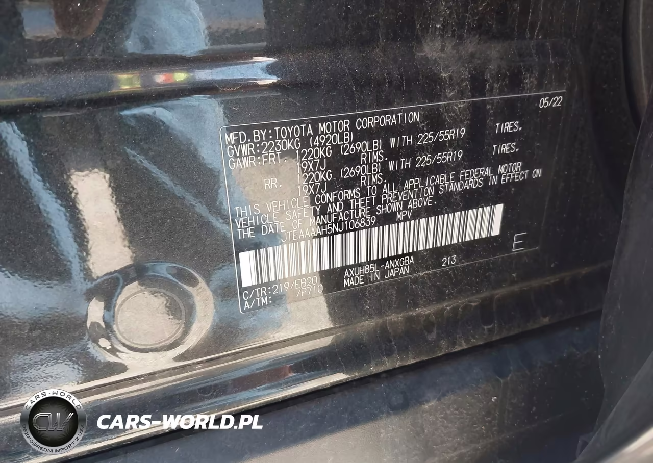 2022 Toyota Venza Xle VIN:JTEAAAAH5NJ106839 - 9