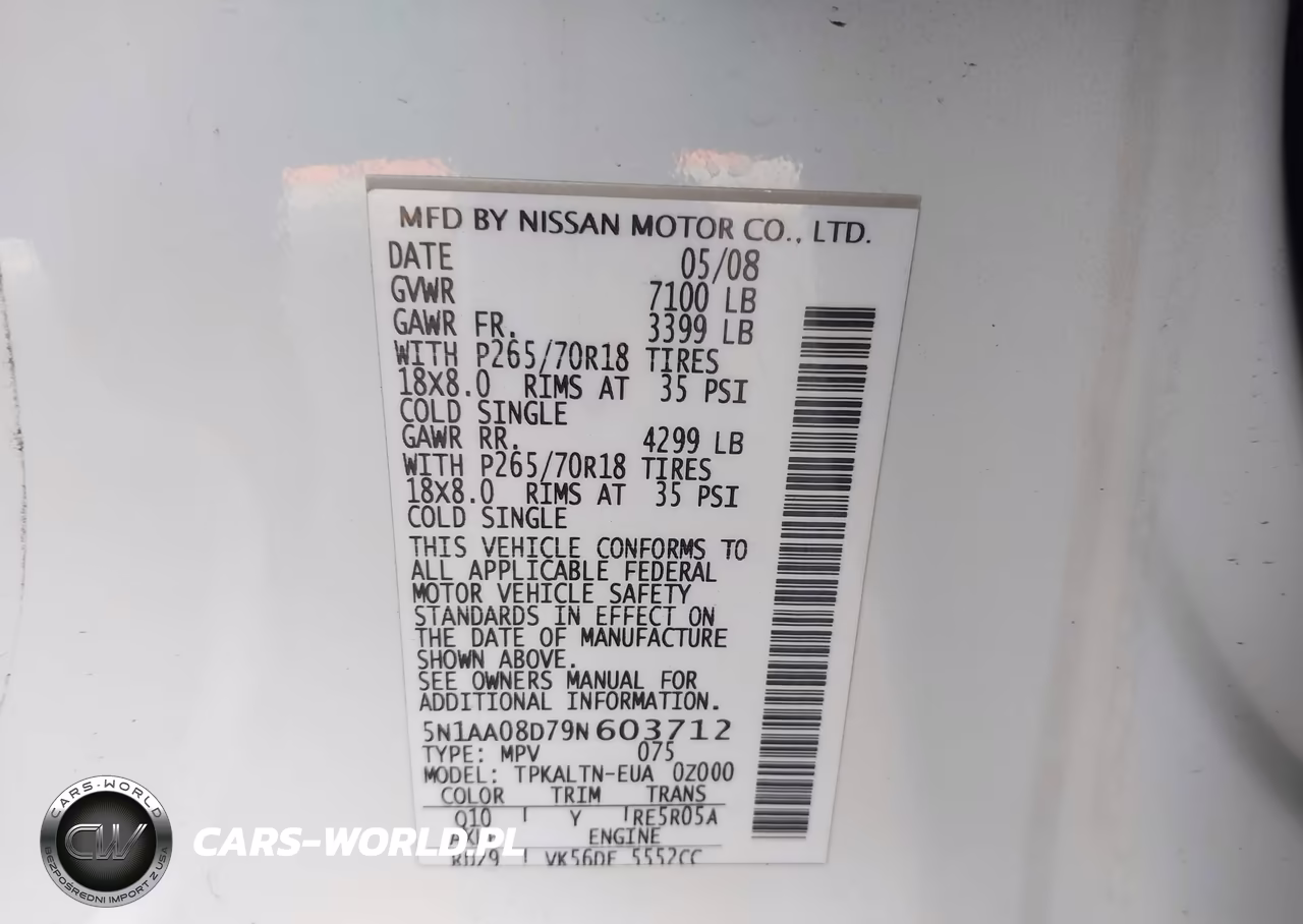 2009 Nissan Armada Se VIN:5N1AA08D79N603712 - 9