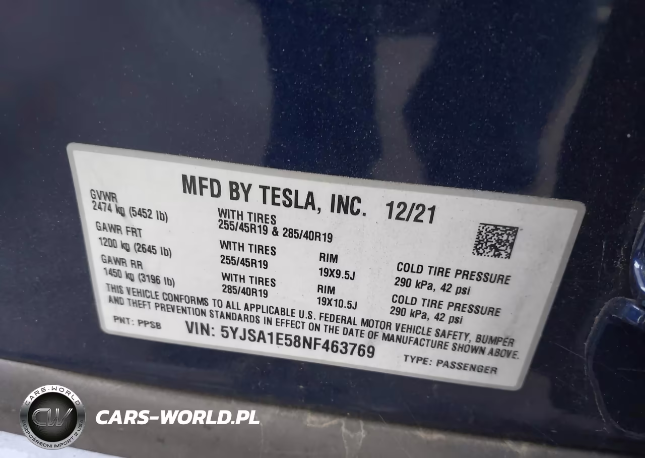 2022 Tesla Model S Dual Motor All-Wheel Drive VIN:5YJSA1E58NF463769 - 9