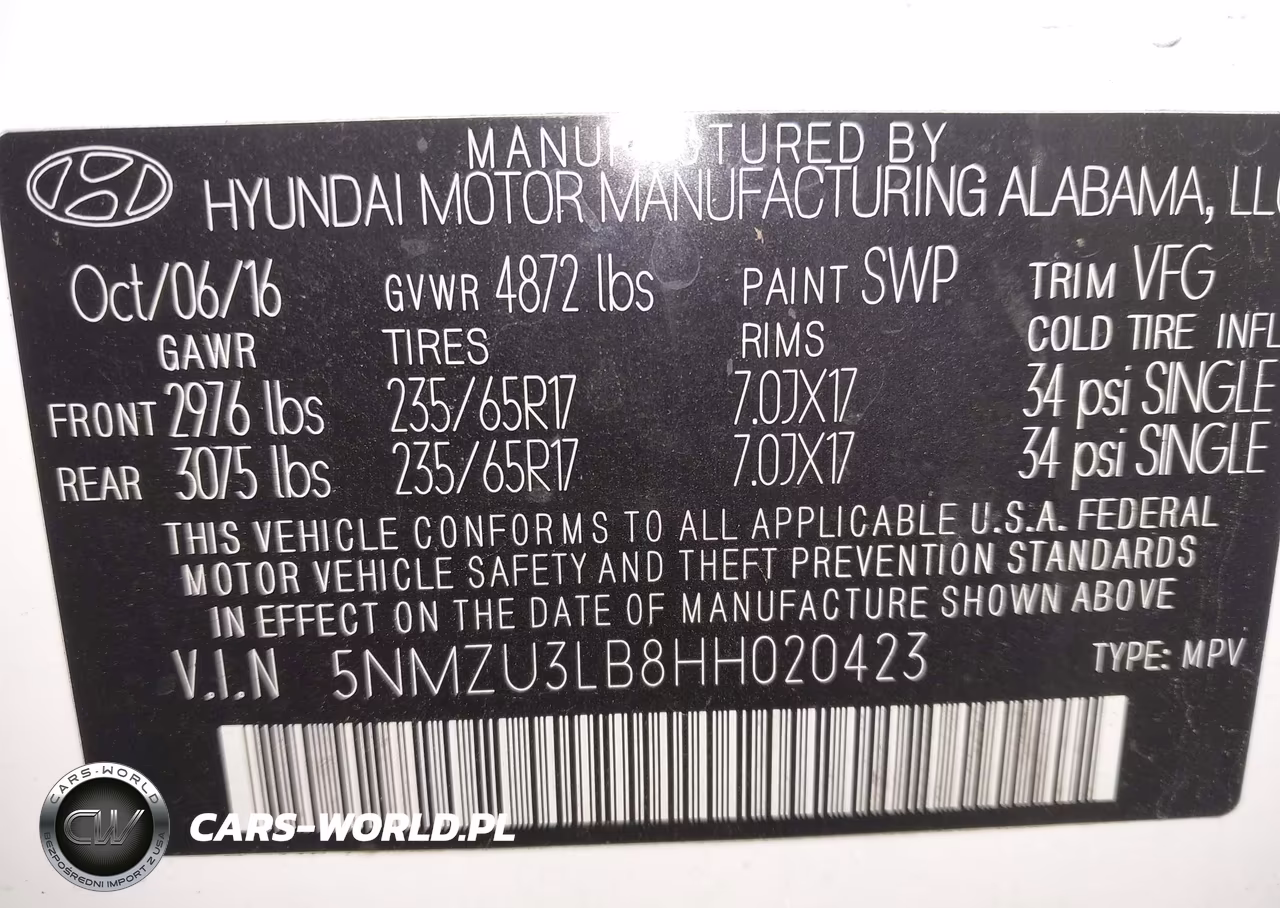2017 Hyundai Santa Fe Sport 2.4L VIN:5NMZU3LB8HH020423 - 9