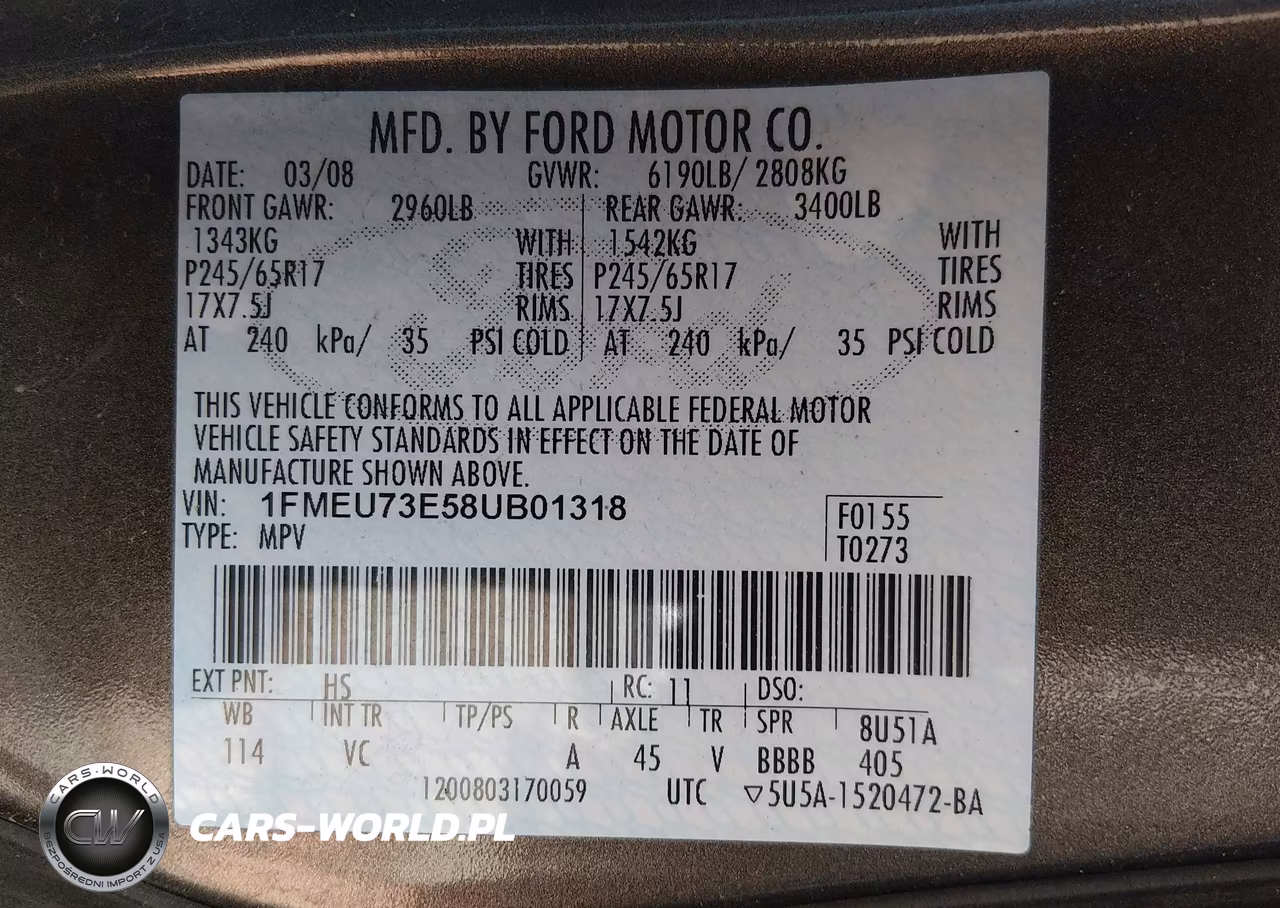 2008 Ford Explorer Xlt VIN:1FMEU73E58UB01318 - 9