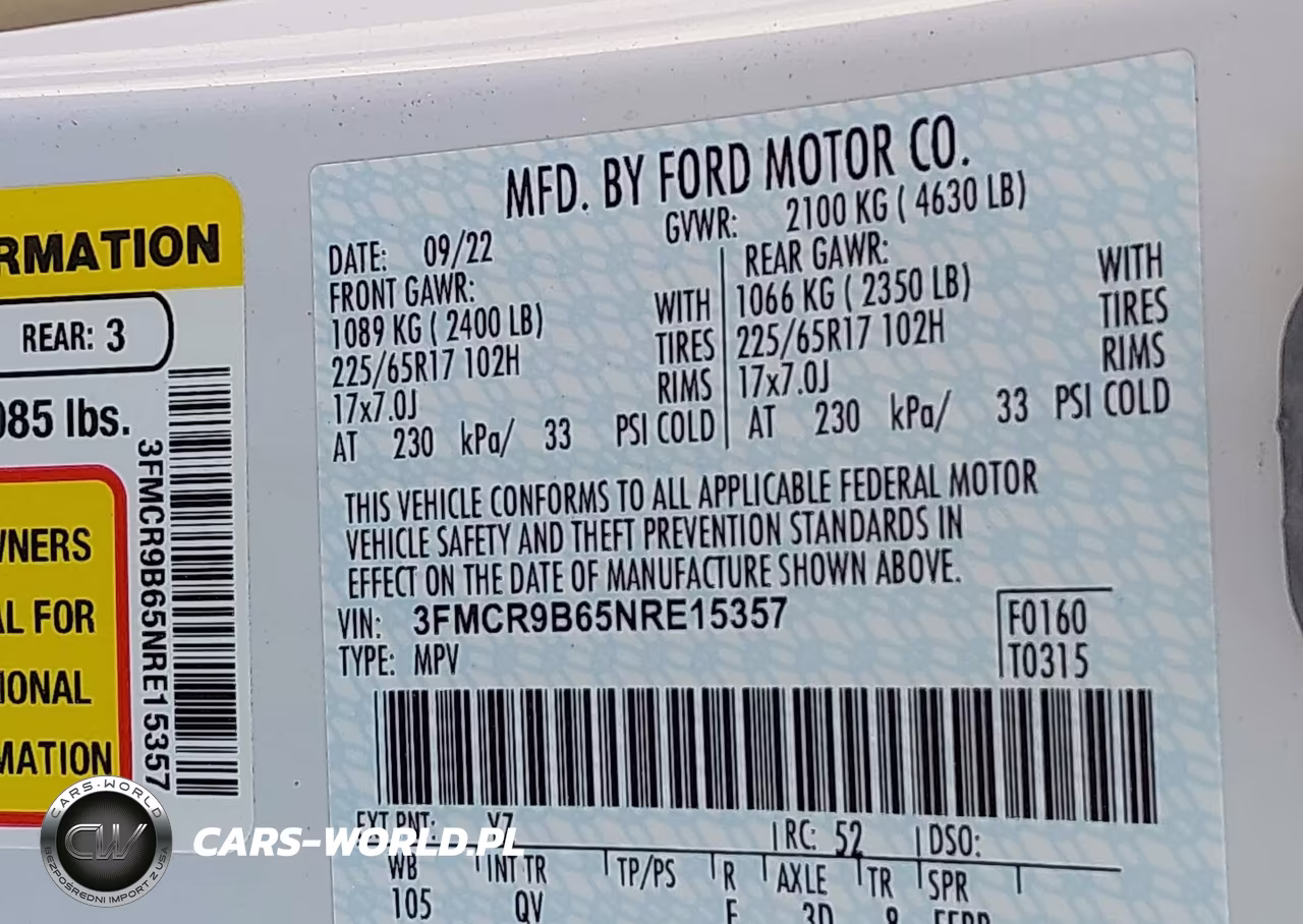 2022 Ford Bronco Sport Big Bend VIN:3FMCR9B65NRE15357 - 9