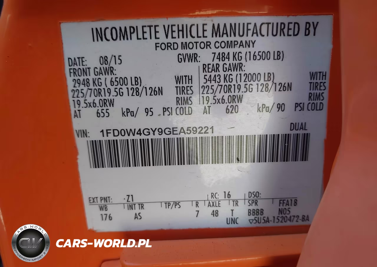 2016 Ford F-450 Chassis Xl VIN:1FD0W4GY9GEA59221 - 8