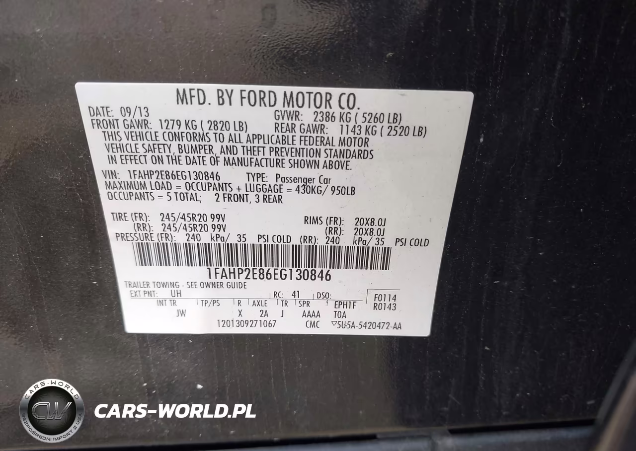 2014 Ford Taurus Sel VIN:1FAHP2E86EG130846 - 9
