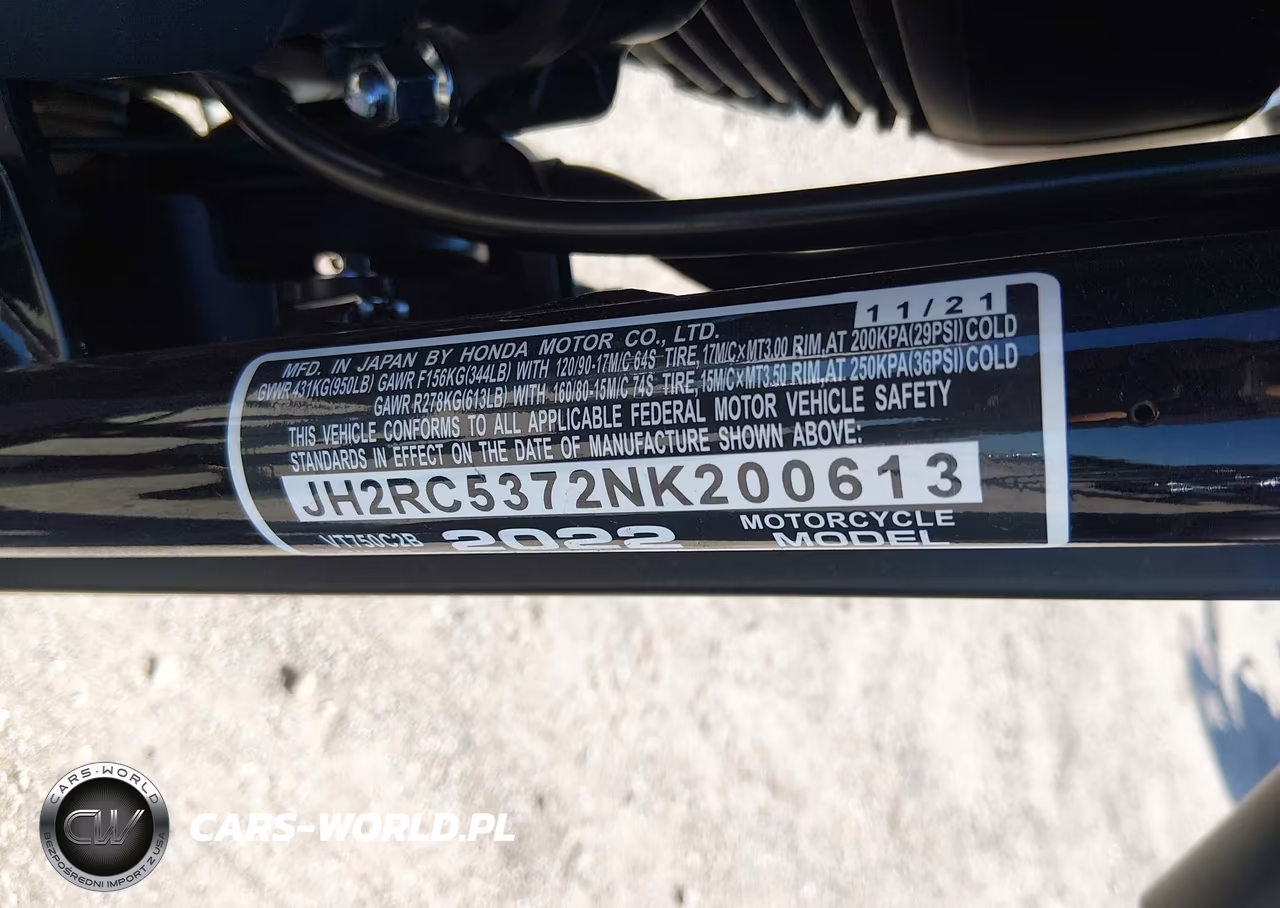 2022 Honda Vt750 C2B VIN:JH2RC5372NK200613 - 10