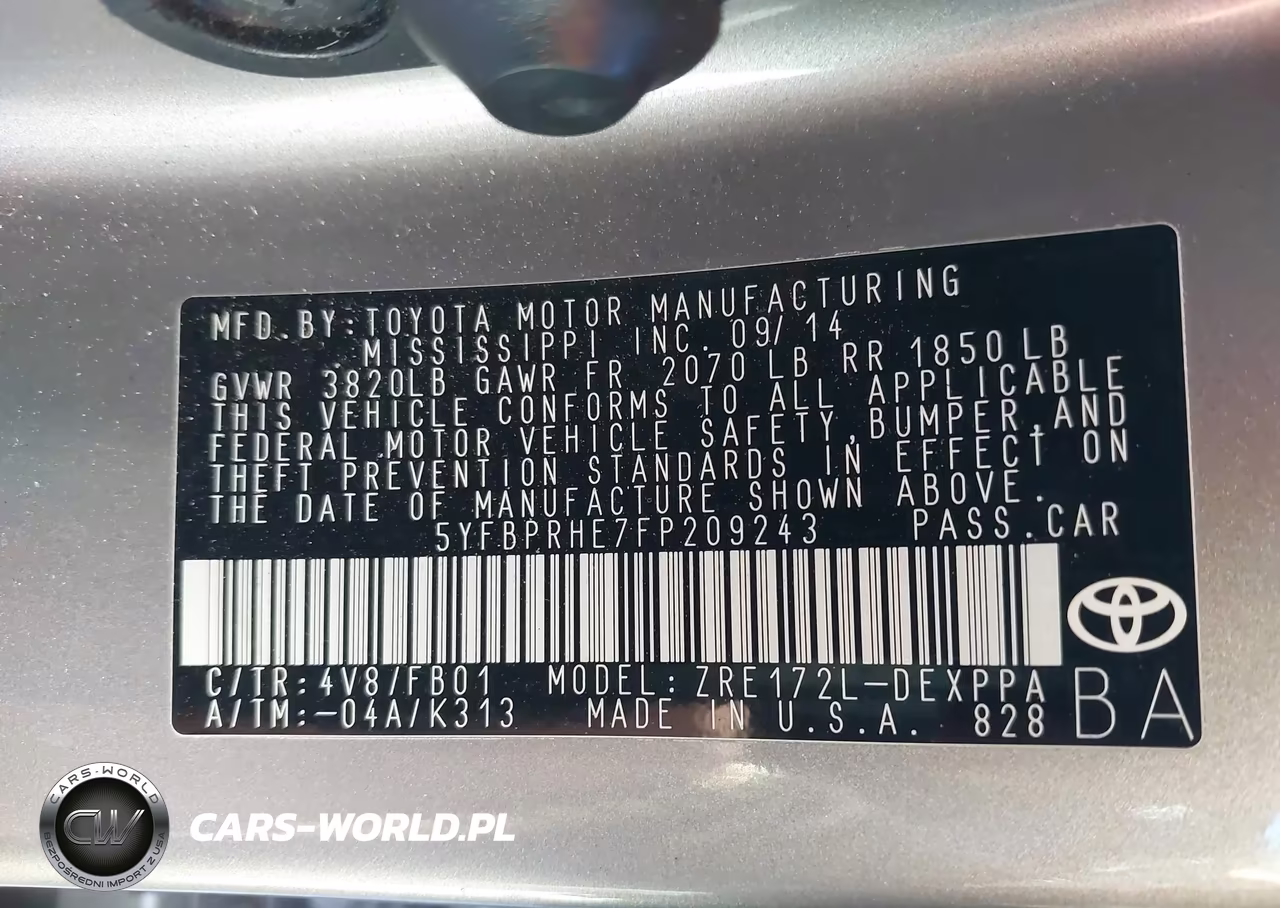 2015 Toyota Corolla Le Eco Plus VIN:5YFBPRHE7FP209243 - 9