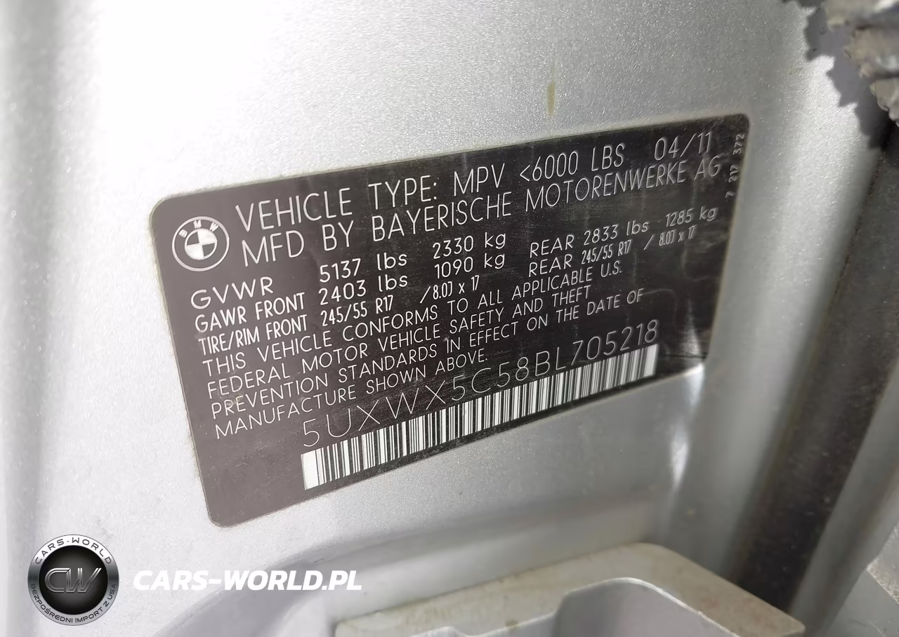 2011 BMW X3 xDrive28I VIN:5UXWX5C58BL705218 - 9
