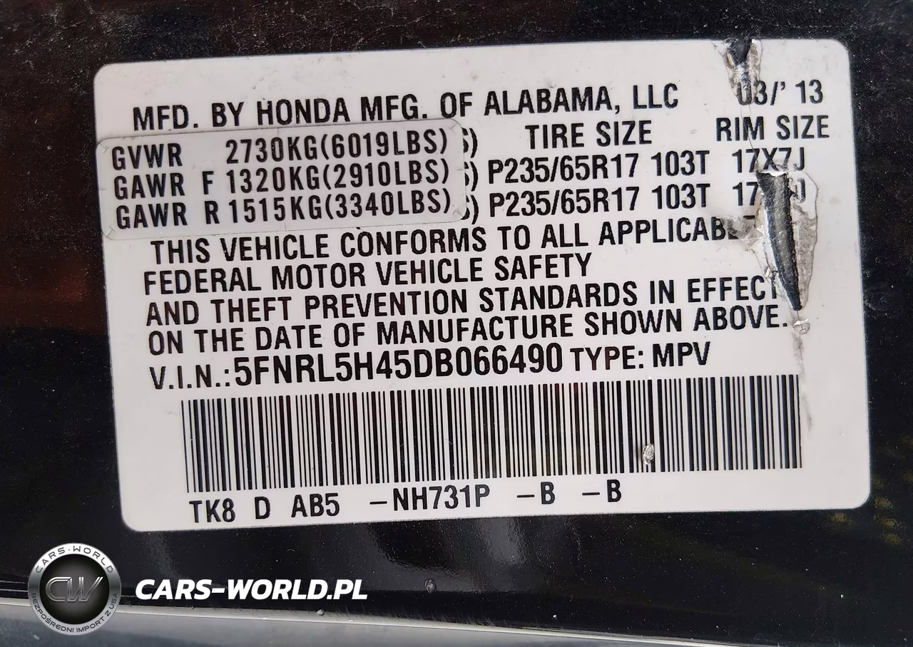 2013 Honda Odyssey Ex VIN:5FNRL5H45DB066490 - 9